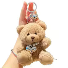 Pilot Bear Plush Keychain With Bell Charm